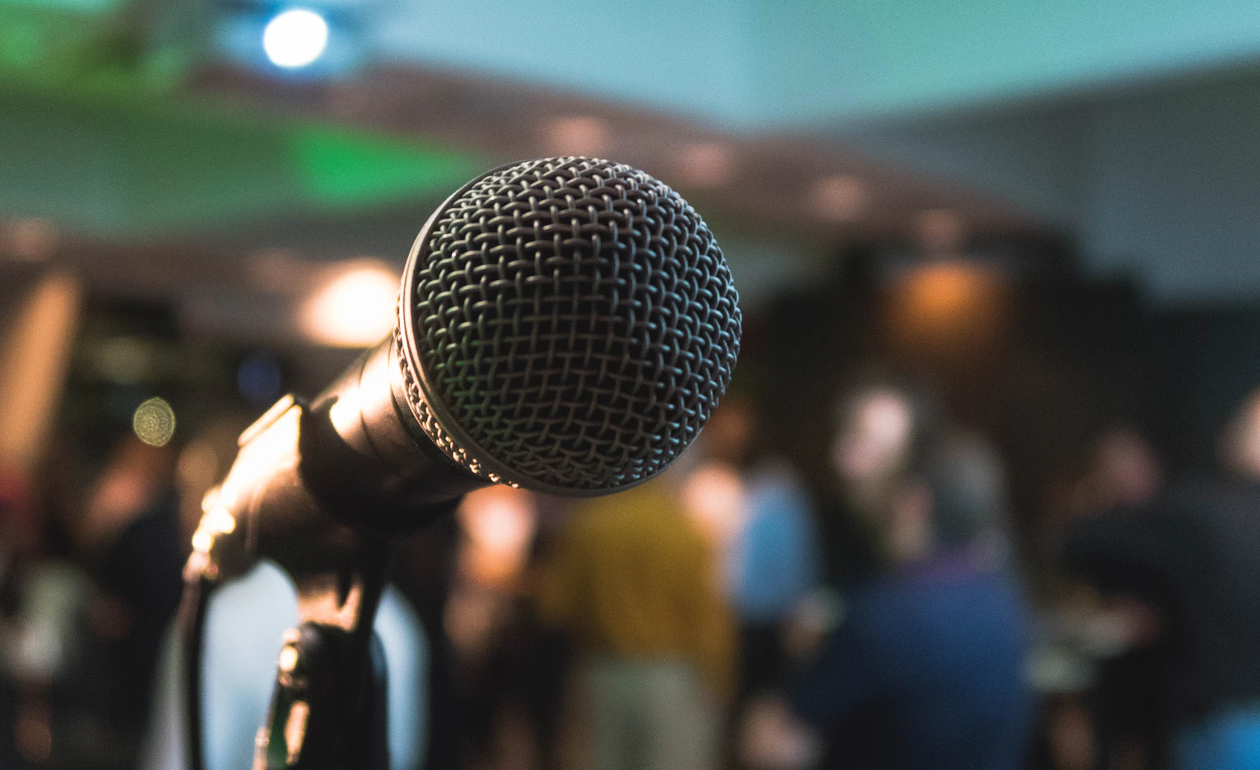 Microphone prepared for a live educational session